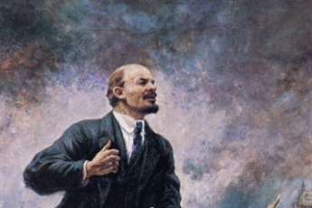 Pintura de Aleksandr Gerasimov. “V.I. Lénine na tribuna”. 1930